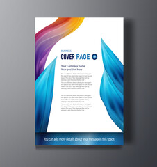 Fototapeta premium Business Flyer template cover design with colorful fluid effect greeting card background vector illustration