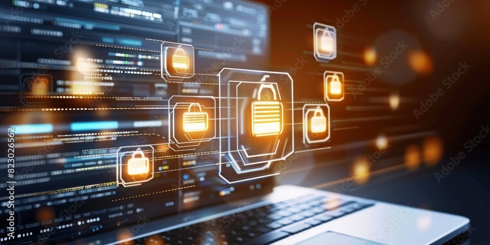 Poster Cybersecurity Technology: Digital Locks and Network Protection for Secure Data and Information in an Online Environment, Generative AI