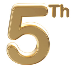 Gold 3d number 5th