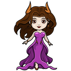 Hesperides chibi mascot logo design 