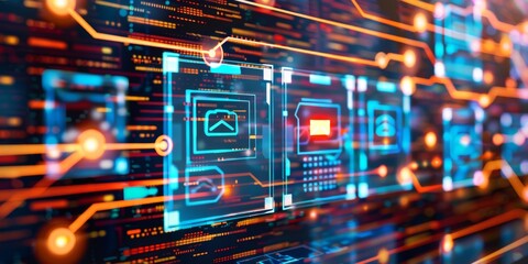 Futuristic Network Interface: Digital Technology and Cyber Data Systems for Secure Online Connections and Information Management, Generative AI