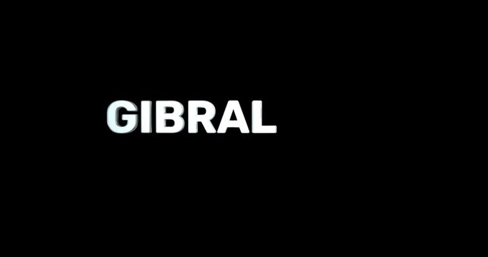 A smooth and high quality, silver 3D text reveal of the capital city "GIBRALTAR". The text animates in and out smoothly and is repeated on a green background so it can be used with transparency.
