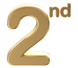 Gold 3d number 2nd