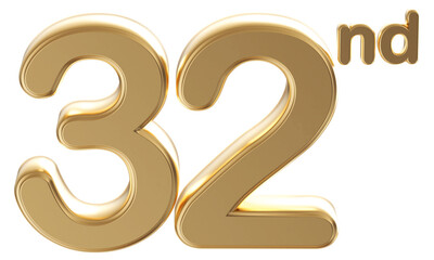 Gold 3d number 32nd