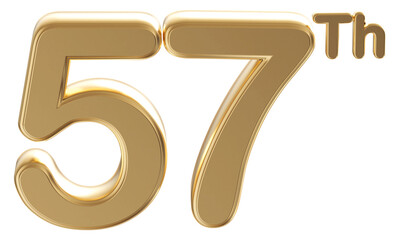 Gold 3d number 57th