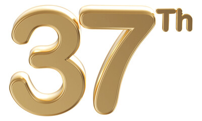 Gold 3d number 37th