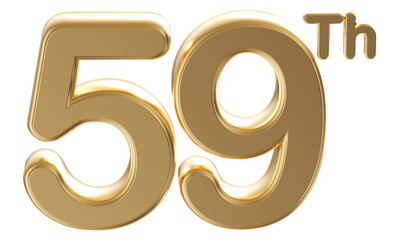 Gold 3d number 59th