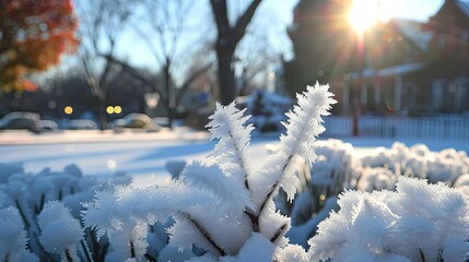 Serene Winter Scene in Urban Setting Captured Beautifully