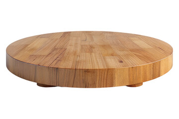Round wooden podium Isolated on white background