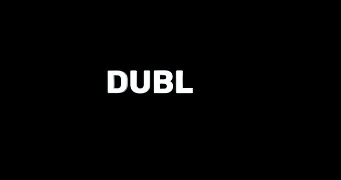 A smooth and high quality, silver 3D text reveal of the capital city "DUBLIN". The text animates in and out smoothly and is repeated on a green background so it can be used with transparency.