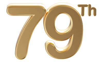 Gold 3d number 79th