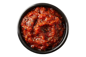 Tomato chutney Isolated on white background