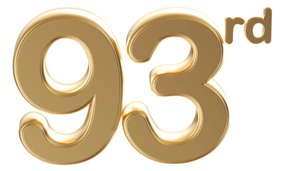 Gold 3d number 93rd