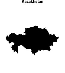 Fototapeta premium Kazakhstan blank outline map design