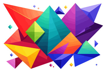 a group of colorful shapes with a white background