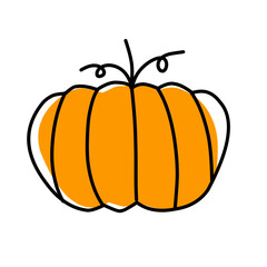 pumpkin color line drawing