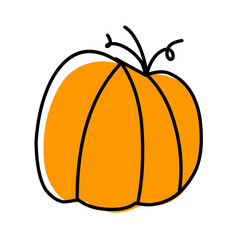 pumpkin color line drawing