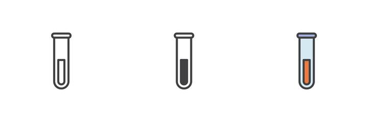 Test tube different style icon set