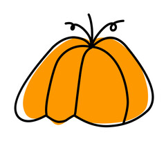 pumpkin color line drawing