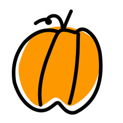 pumpkin color line drawing