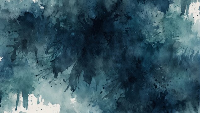 Blue watercolor background with a white background. Perfect for a website background or header. Watercolor illustration