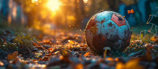 a football ball on the ground - Powered by Adobe