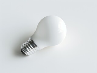 modern white light bulb on plain background
