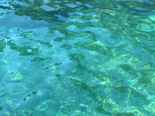 Sea clear turquoise blue water surface.