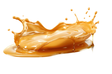 Citrus Ballet: A Delicate Dance of Orange Juice on a Canvas of White on Transparent PNG Background.