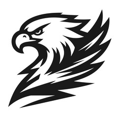 Highly detailed your Eagle logo silhoette vector illustration isolated on white background
