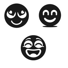 Highly detailed emoji set silhoette vector illustration isolated on white background