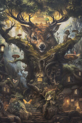 Fototapeta premium Epic Realms: A Journey Through Fantasy Landscapes. Generative AI