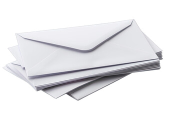 A stack of blank business envelopes isolated on a white background