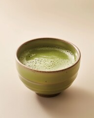Matcha green tea in a ceramic bowl