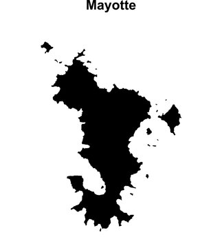 Mayotte blank outline map design
