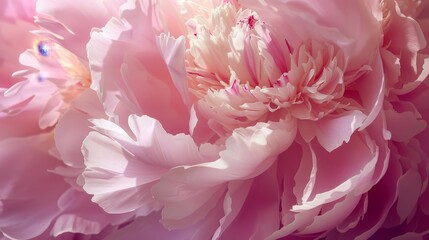 Soft pink peony flowers in full bloom