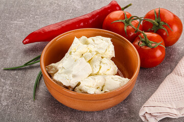 Soft Philadephia cheese in the bowl