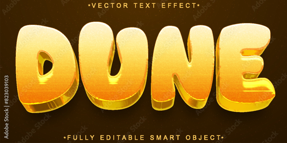 Poster Cartoon Desert Dune Vector Fully Editable Smart Object Text Effect