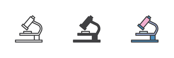 Microscope different style icon set