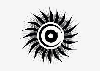 a black and white image of a sunflower