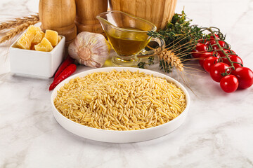 Italian raw dry pasta risoni