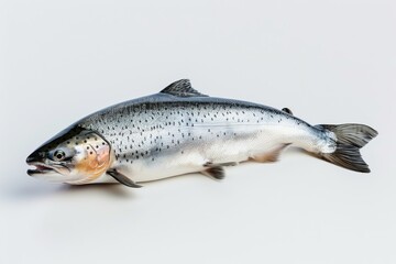 Naklejka premium Freshly caught trout fish on white background