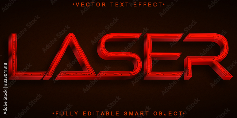 Poster laser vector fully editable smart object text effect