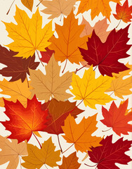 a bunch of different colored leaves on a white background