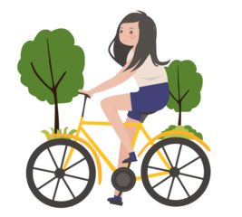 riding a bicycle
