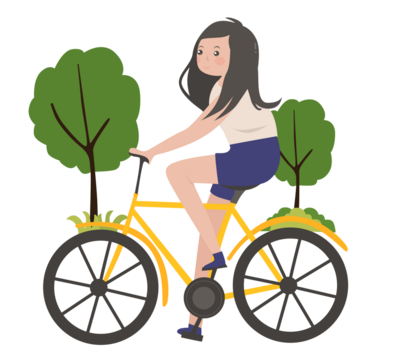 riding a bicycle