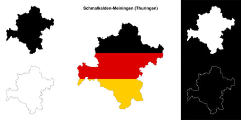 Schmalkalden-Meiningen (Thuringen) blank outline map set