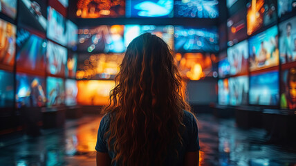 Digital content concept. Video streaming social networking service,generative ai