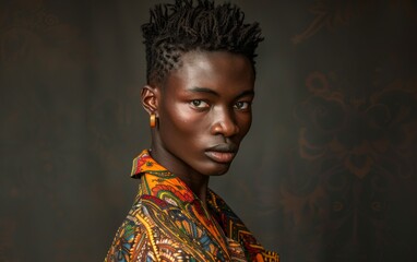 Obraz premium A woman of Southern African descent with dreadlocks wearing a vibrant shirt