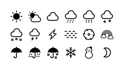 天気に関するマークのベクターアイコンセット